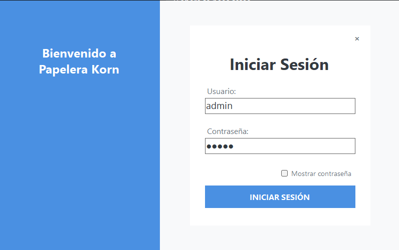 Pantalla de inicio de ERP personalizado desarrollado por NS Soluciones